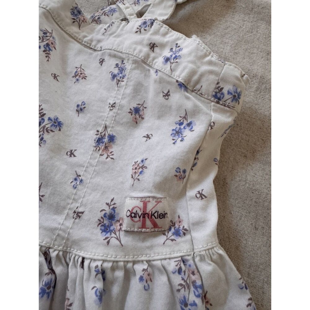 Clavin Klein Girls Floral Dress Size 5 | CK Logo Print